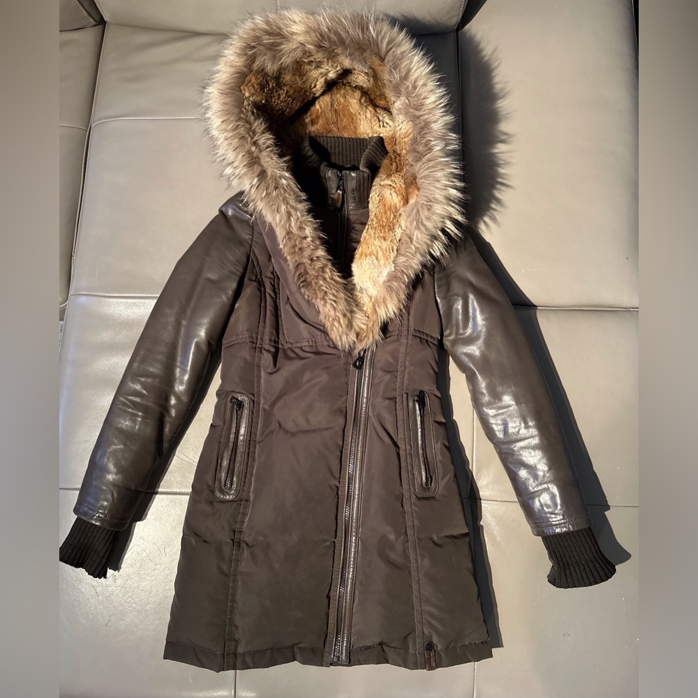 RUDSAK Down Coat with leather and fur